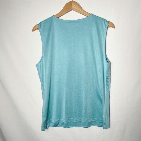 NWT Casual Corner aqua blue lined tank top sz. XL | cotton/ silk blend - Picture 5 of 6